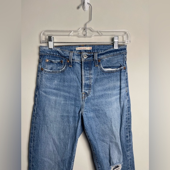 Levis Wedgie Straight Premium Blue Jeans Size 26 - Picture 5 of 16